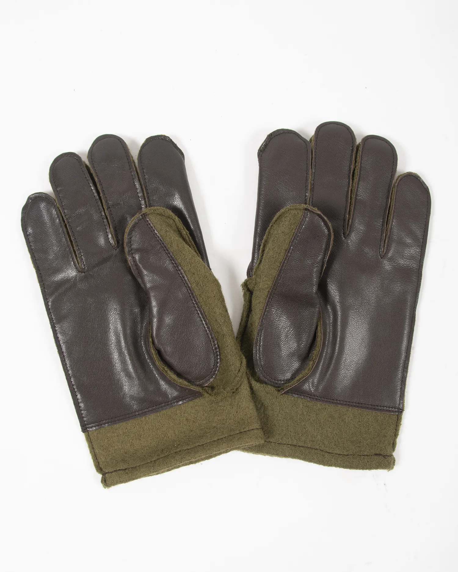 Leather Palm Wool Gloves
