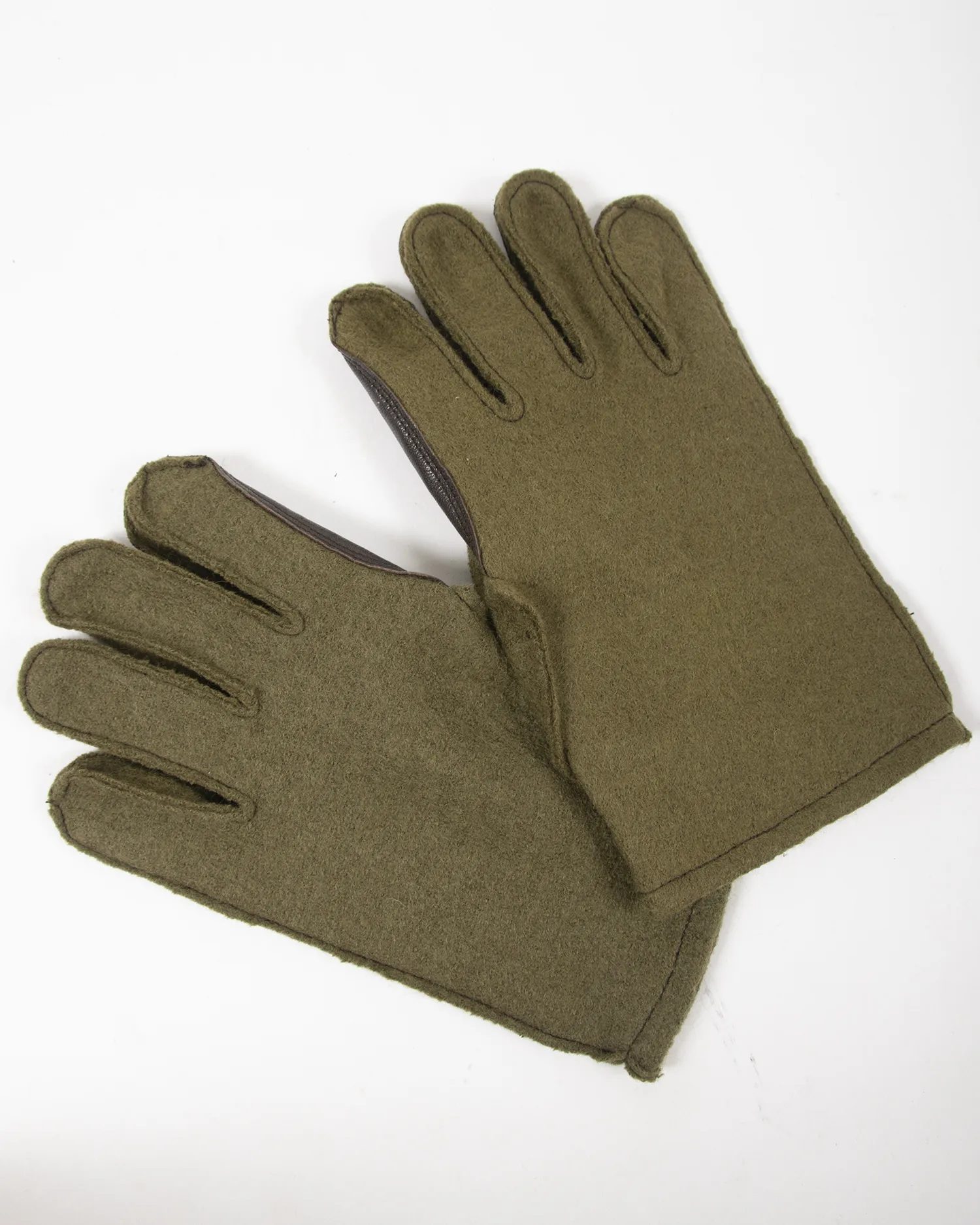 Leather Palm Wool Gloves 2 Leather Palm Wool Gloves