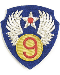 9th Air Force ("Theatre-Made" Bullion)sleeve patch 1 9th Air Force ("Theatre-Made" Bullion)sleeve patch